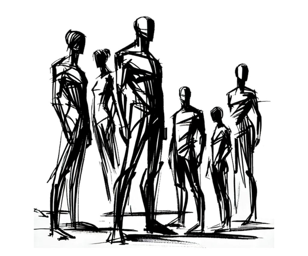 Grupa Adeptów rozpoczynających naukę samofacylitacji, symbolizujących determinację i rozwój osobisty.