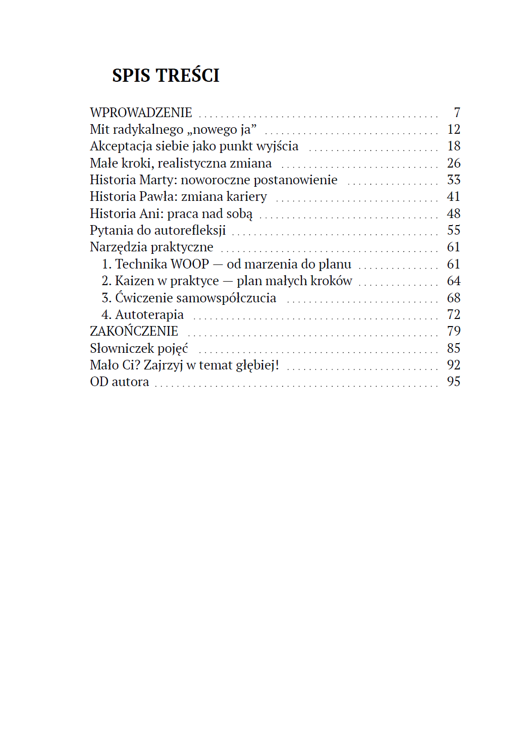 spis treści